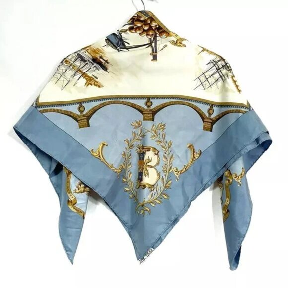 100% Authentic HERMES Carre 90 - Cream Gray Multi Scarf 245-090524 - Picture 2 of 9